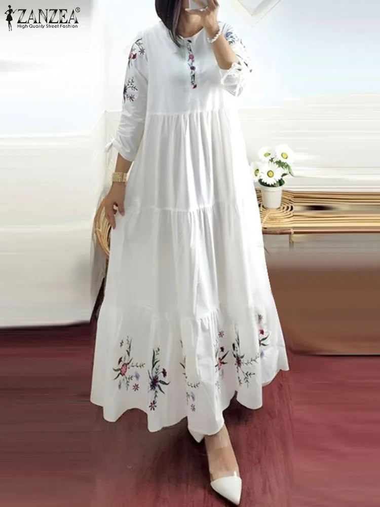 Women's Floral Abaya-Inspired Maxi Dress