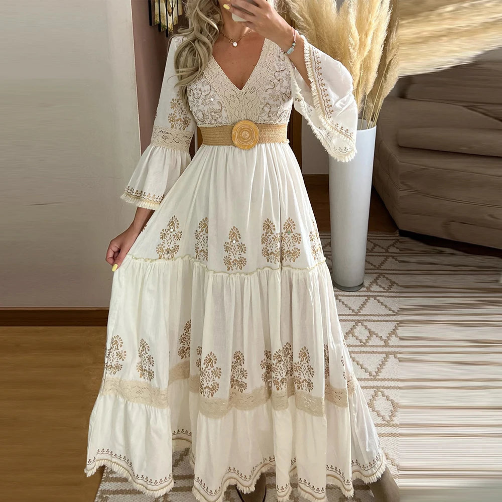 Women's Mesh Detail Long Dress