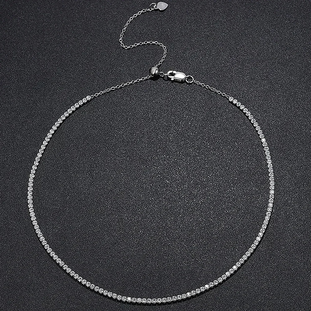 Diamond-Look Tennis Necklace