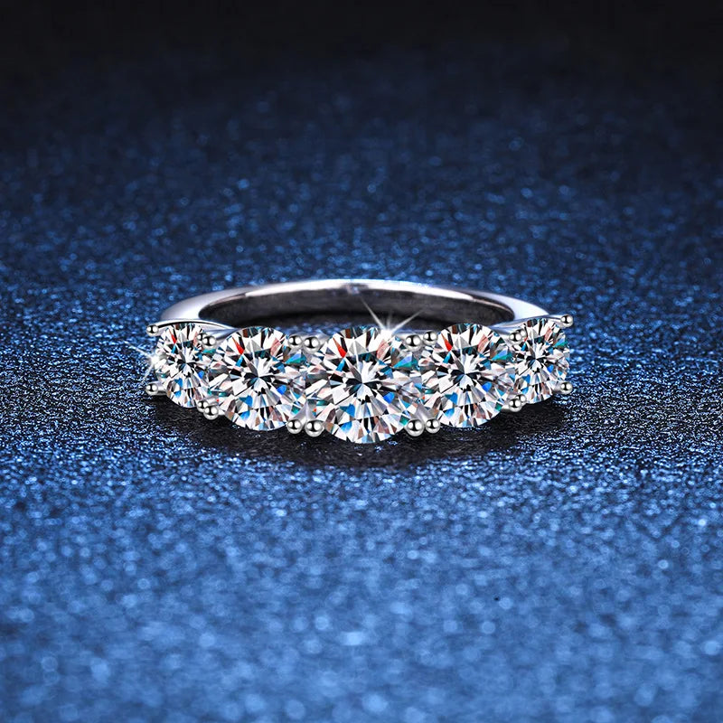 Sparkling Moissanite Stack Ring
