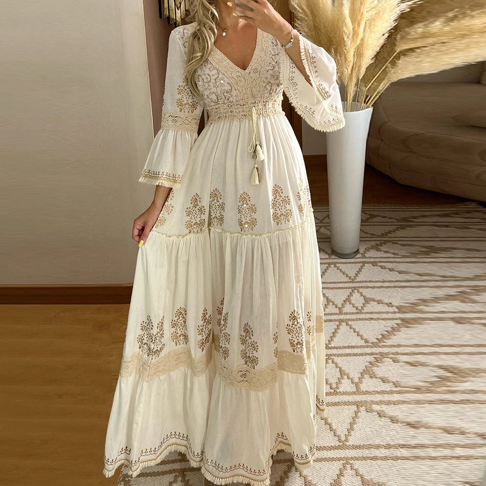 Women's Mesh Detail Long Dress