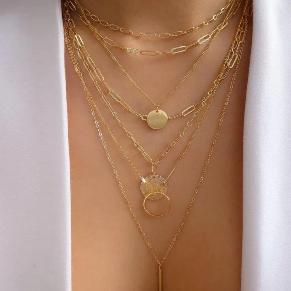 Multi-Layer Pendant Necklace Set