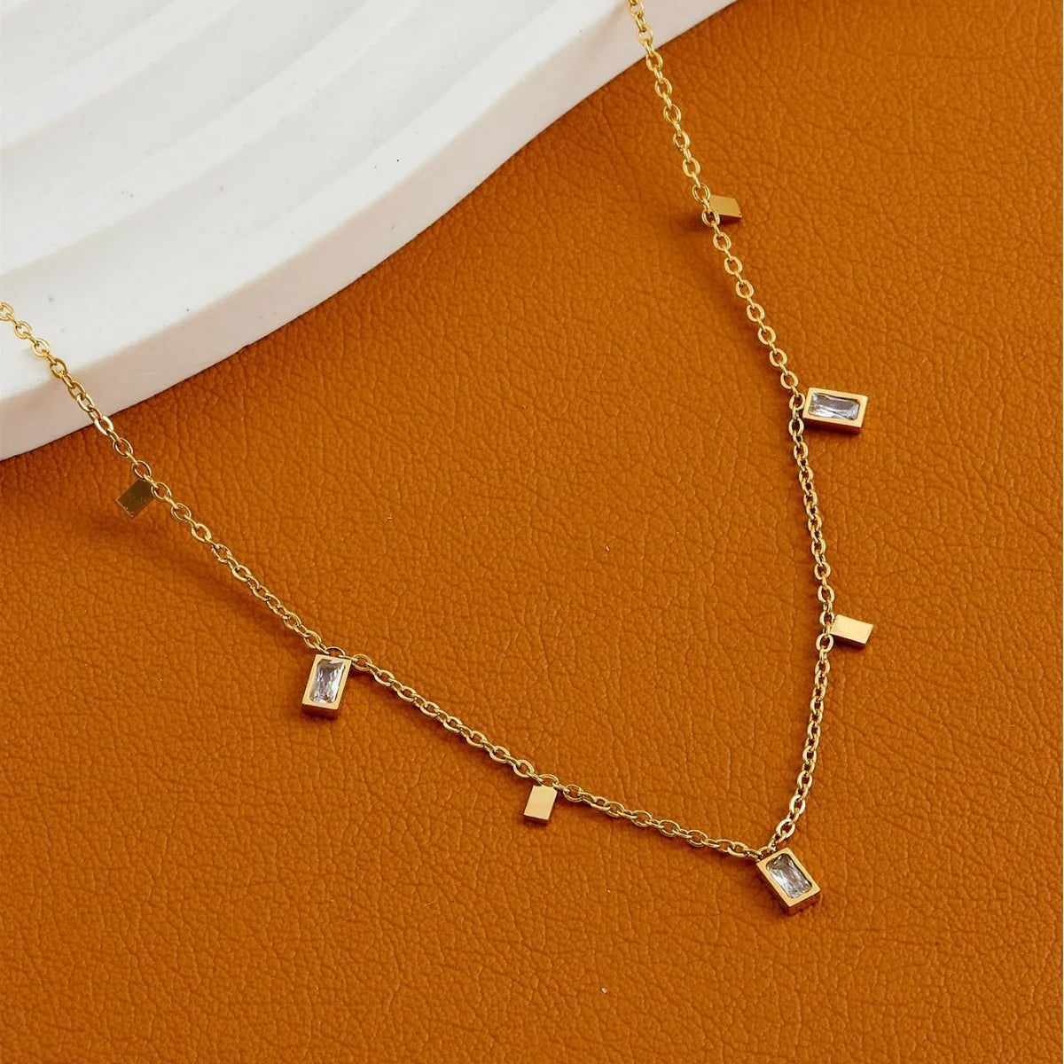 Stainless Steel Zircon Necklace