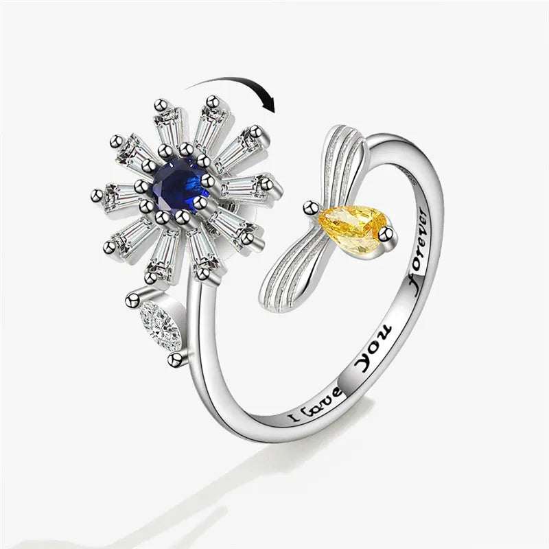 Floral Spinner Knuckle Ring