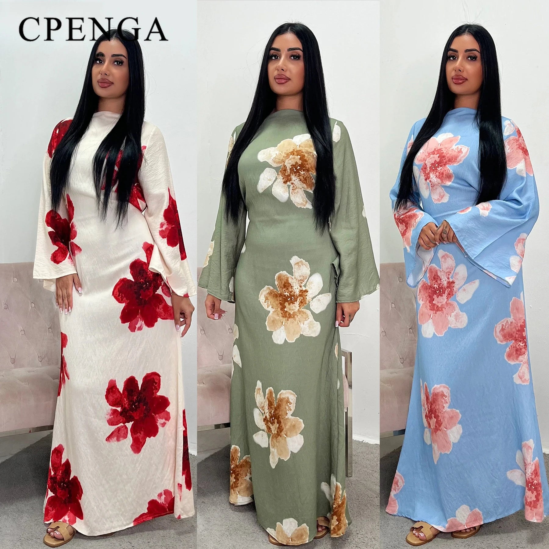 Elegant Bell Sleeve Islamic Dress