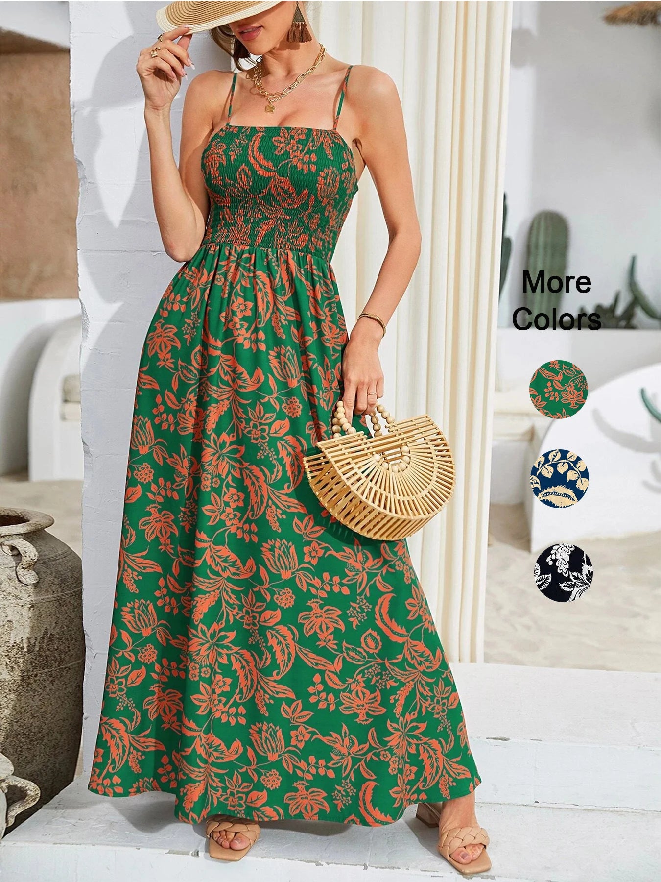 Bohemian Fitted Waist Long Dress
