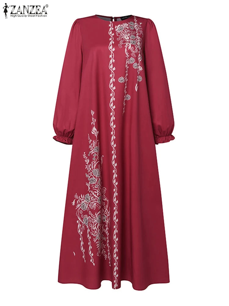 ZANZEA Vintage Floral Bohemian Maxi Dress