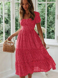 Square Neck Floral Maxi Dress