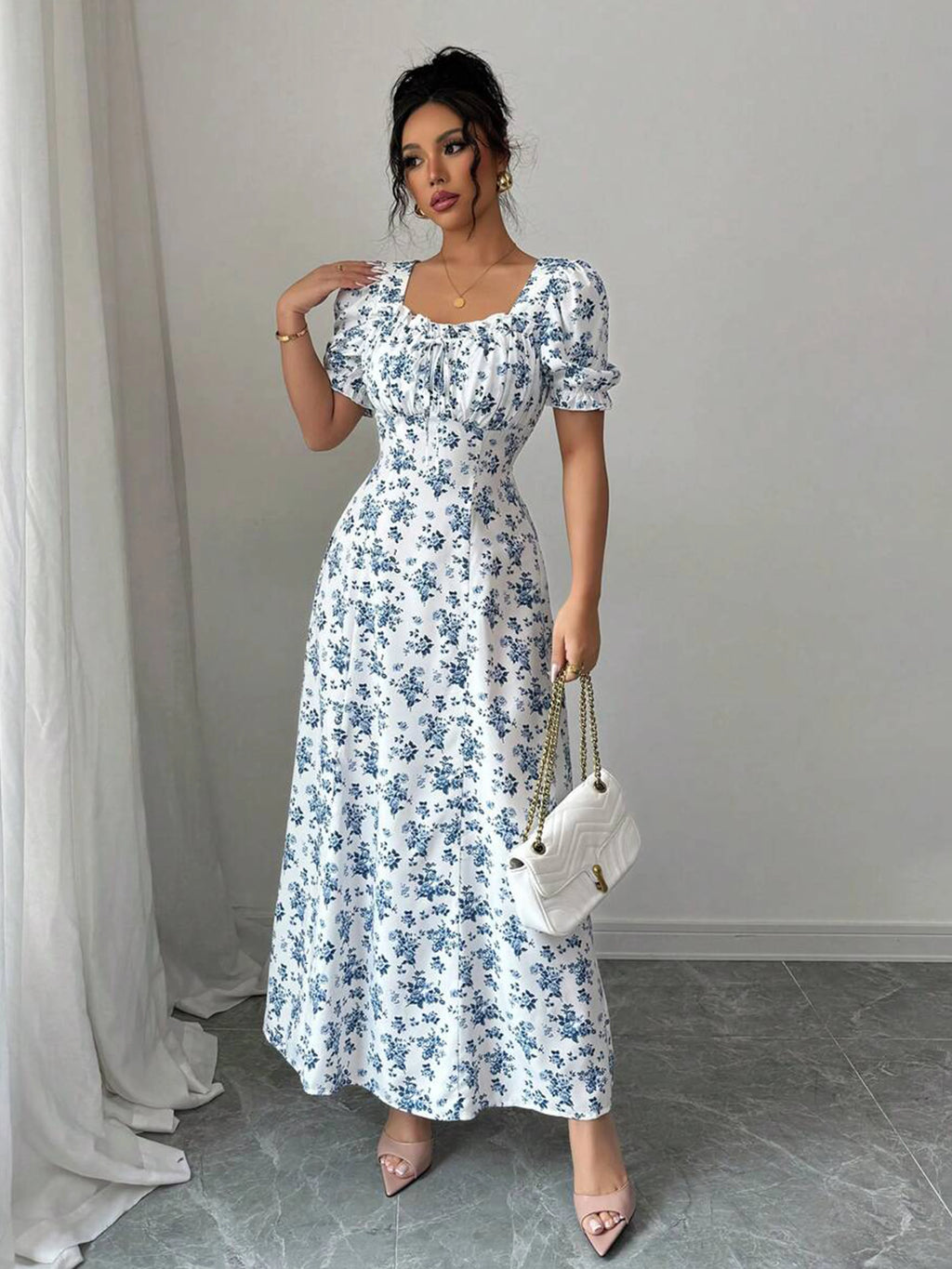 Women's Puff Sleeve Summer Dress