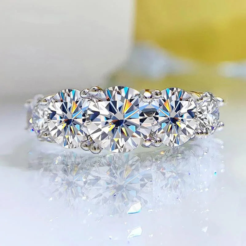 Sparkling Moissanite Stack Ring
