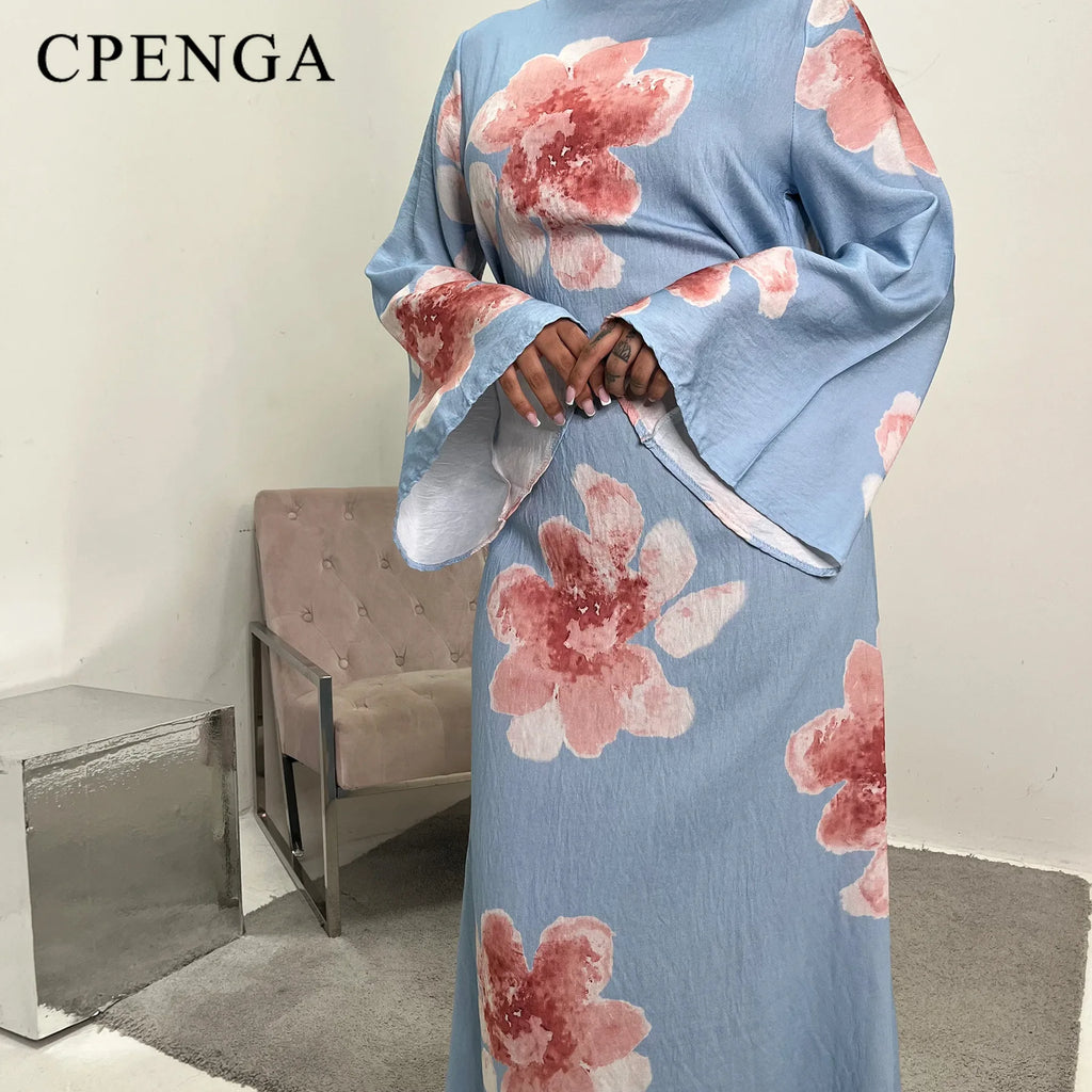 Elegant Bell Sleeve Islamic Dress