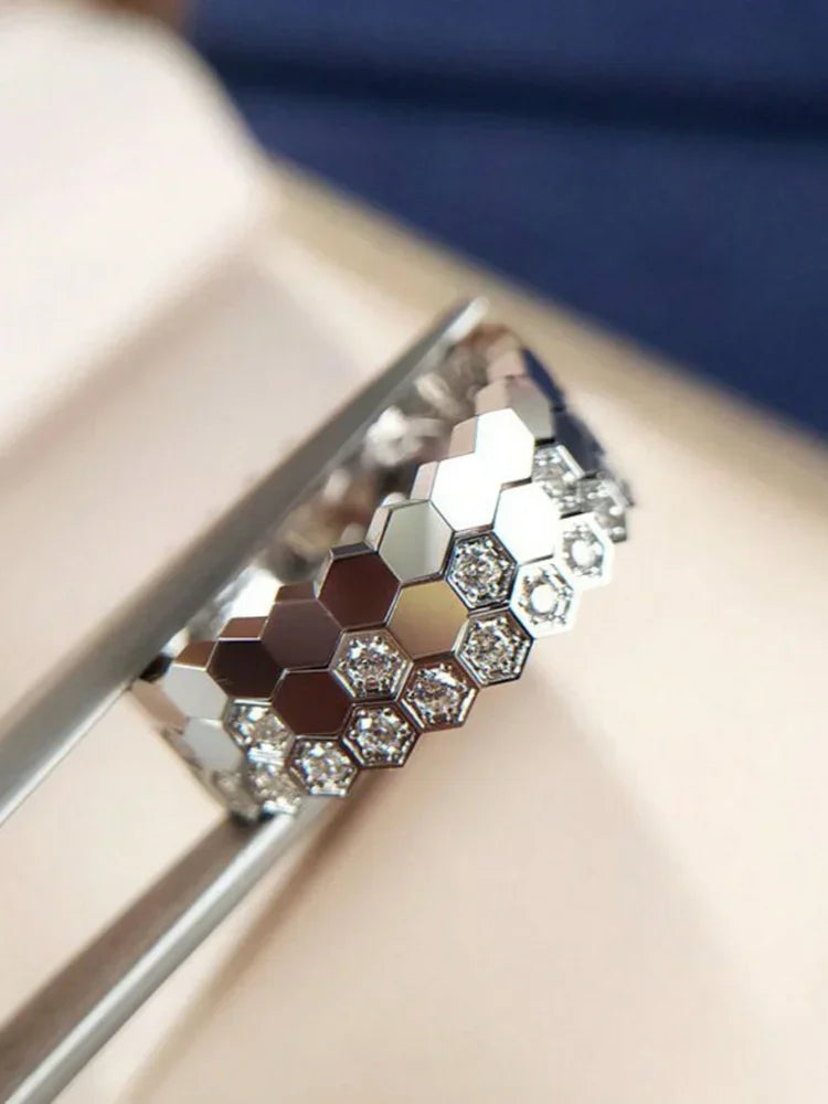 Sterling Silver Zircon Ring Set