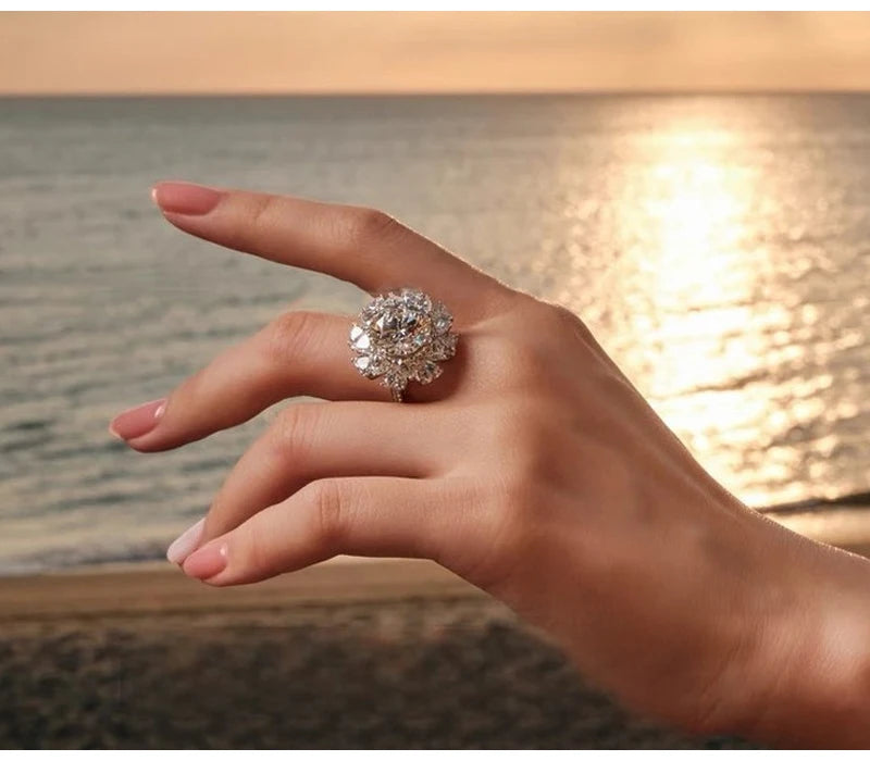 Elegant Moissanite Cocktail Ring