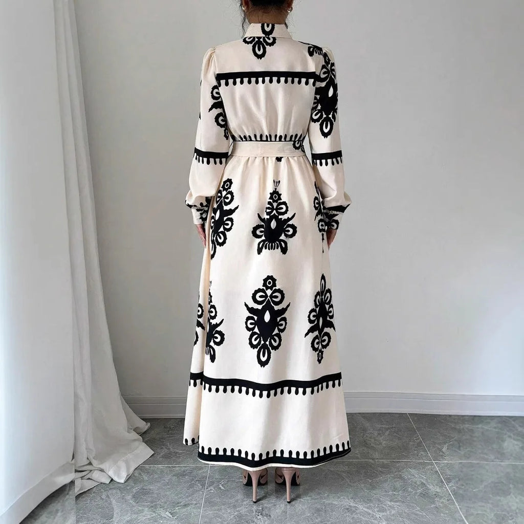 Printed Ankle-Length Maxi Dress