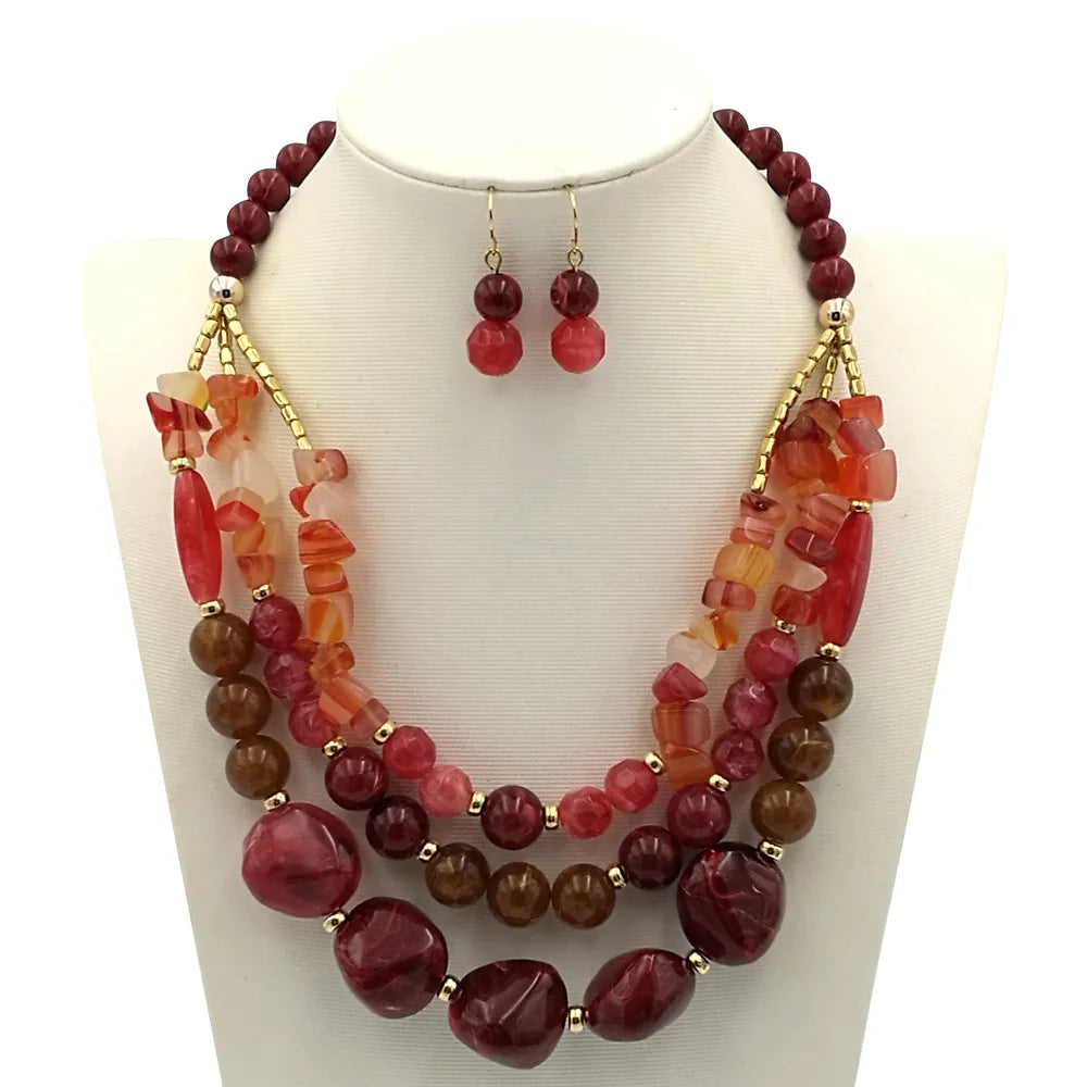 Collier ras du cou coloré pour femmes, bijoux fantaisie, bracelet africain en pierre naturelle pour femmes