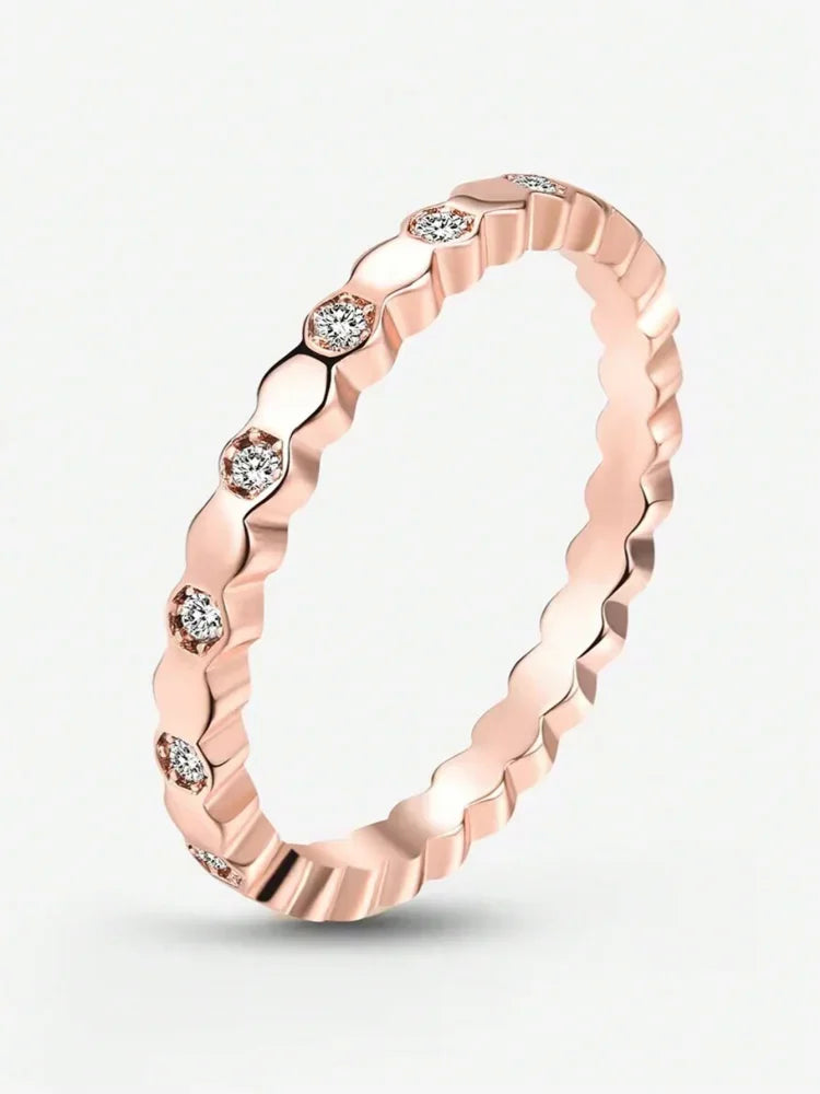 Sterling Silver Zircon Ring Set