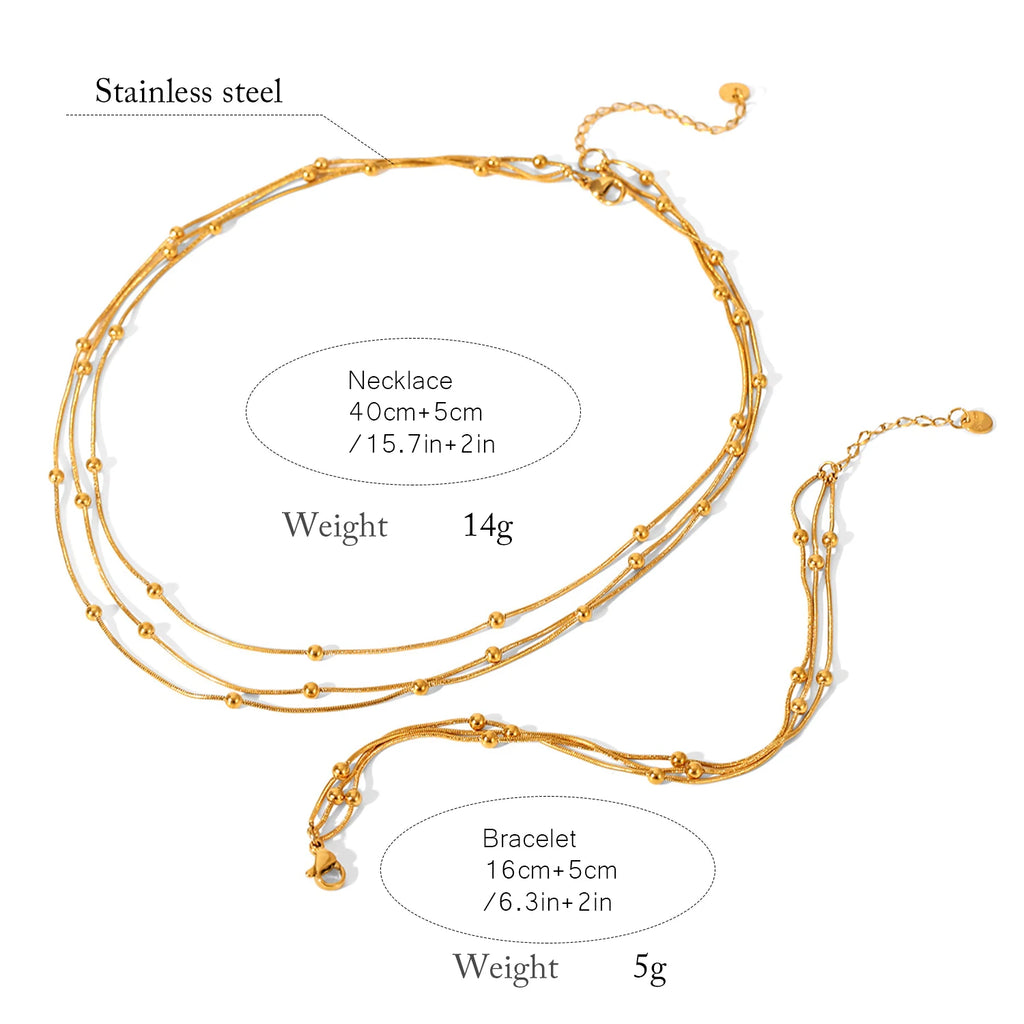 Triple Layer Chain Necklace
Stackable Gold Necklace