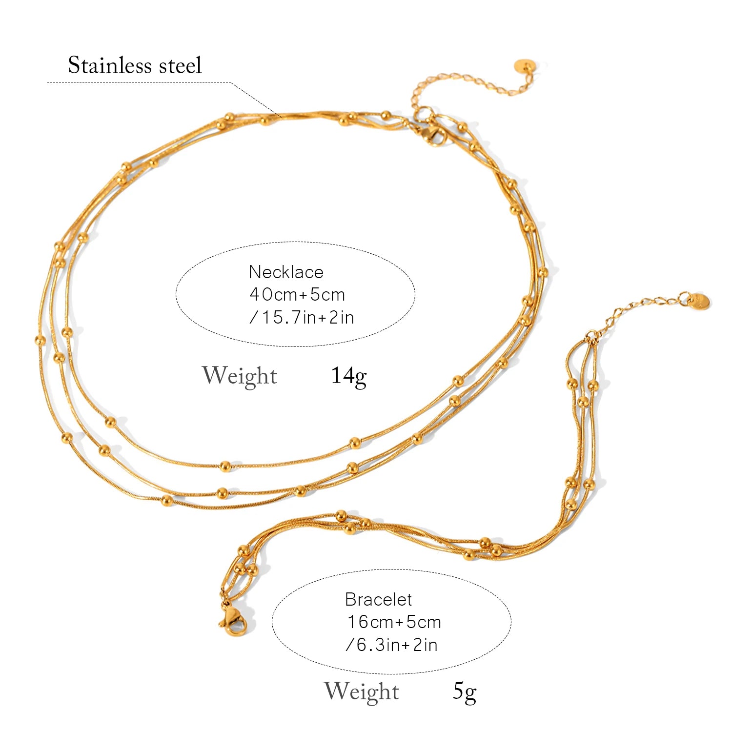 Triple Layer Chain Necklace
Stackable Gold Necklace