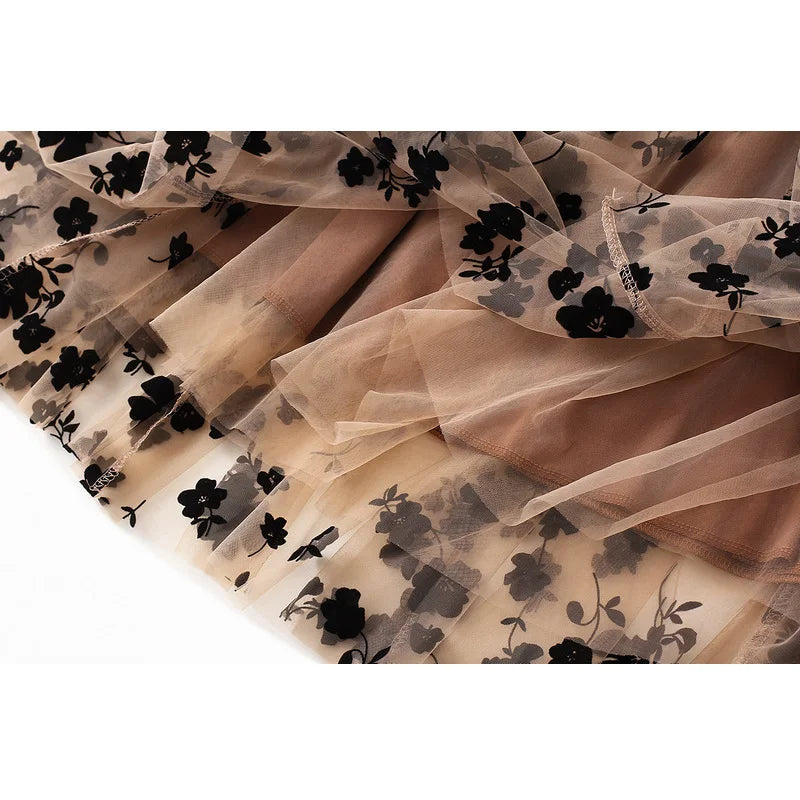 High-Waisted Mesh Skirt