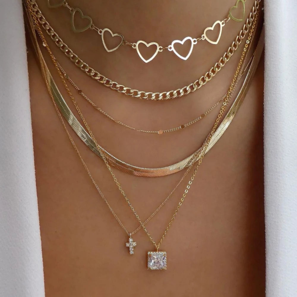 Multi-Layer Pendant Necklace Set