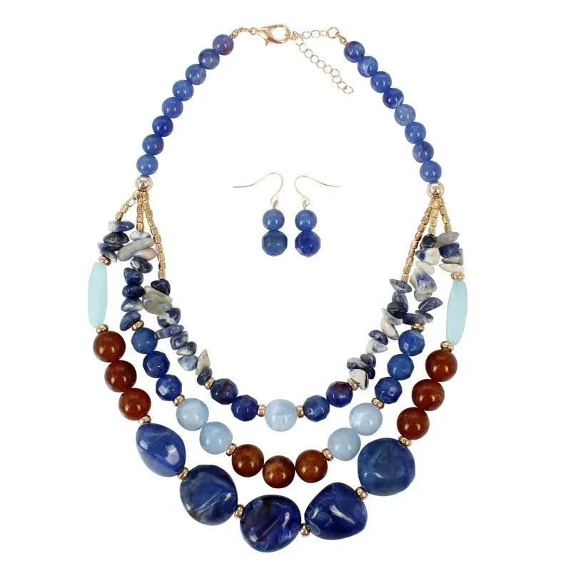 Collier ras du cou coloré pour femmes, bijoux fantaisie, bracelet africain en pierre naturelle pour femmes