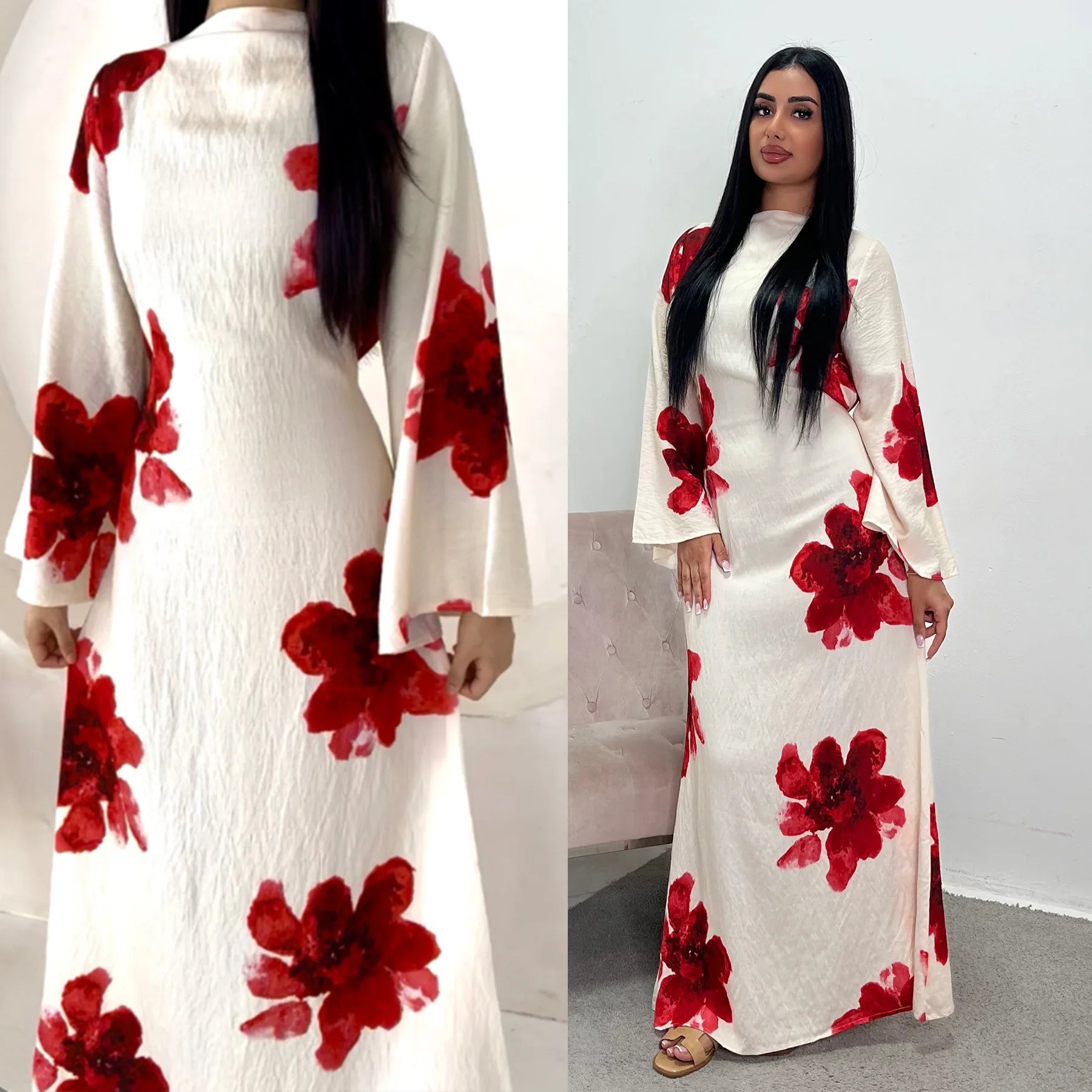 Elegant Bell Sleeve Islamic Dress