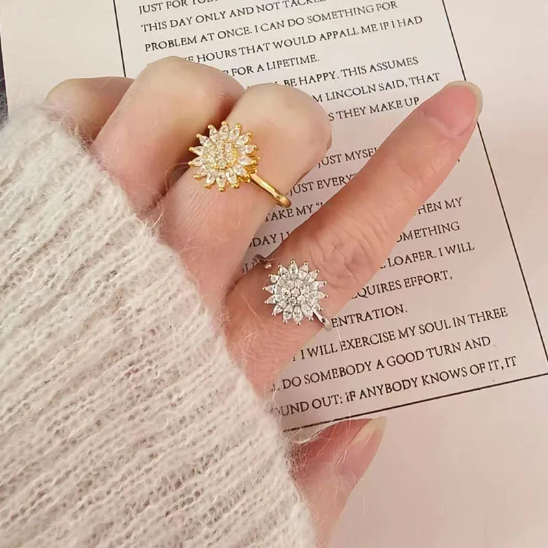 Floral Spinner Knuckle Ring