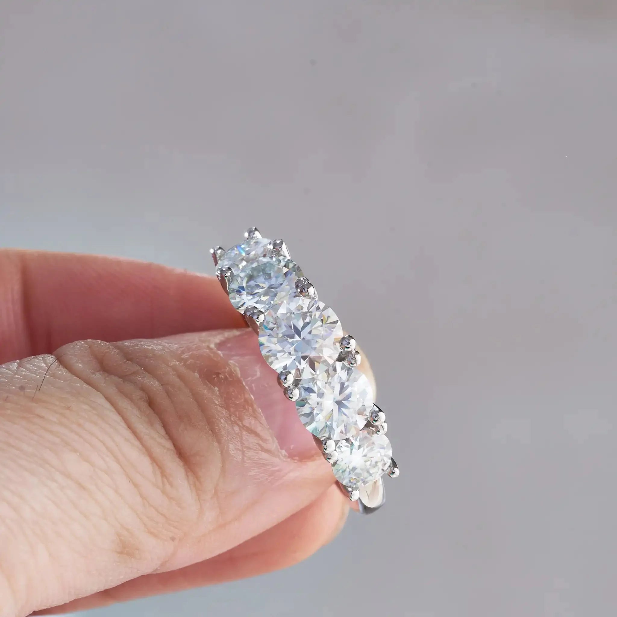 Sparkling Moissanite Stack Ring