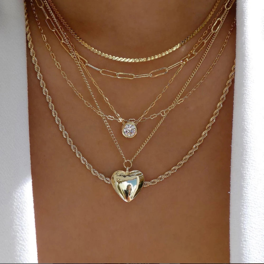 Multi-Layer Pendant Necklace Set