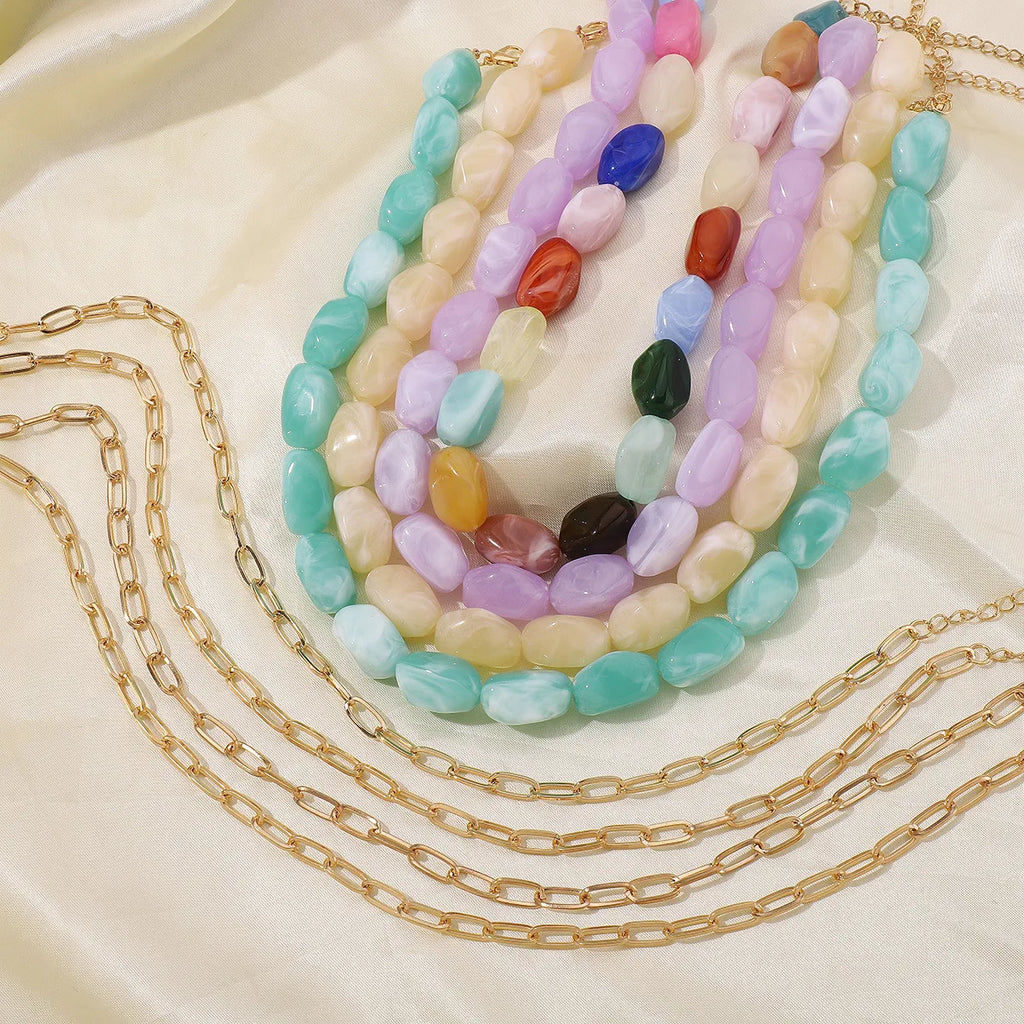 Colorful Gem Bead Necklace