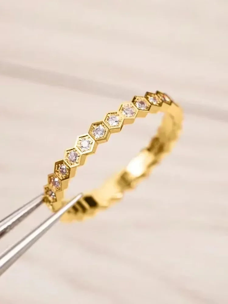 Sterling Silver Zircon Ring Set