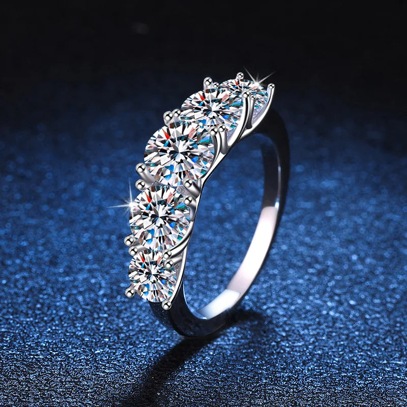 Sparkling Moissanite Stack Ring