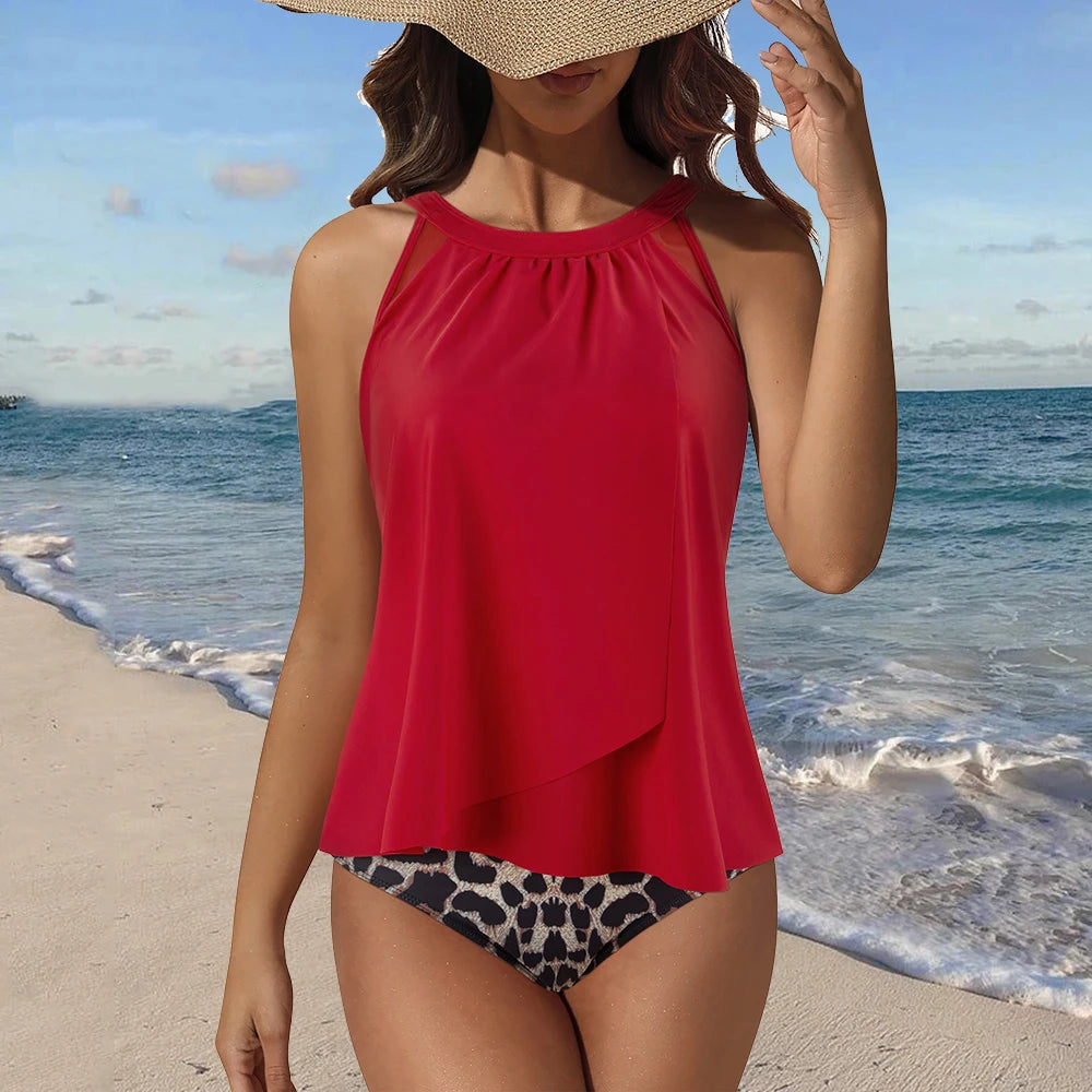High-Waisted Tankini Set