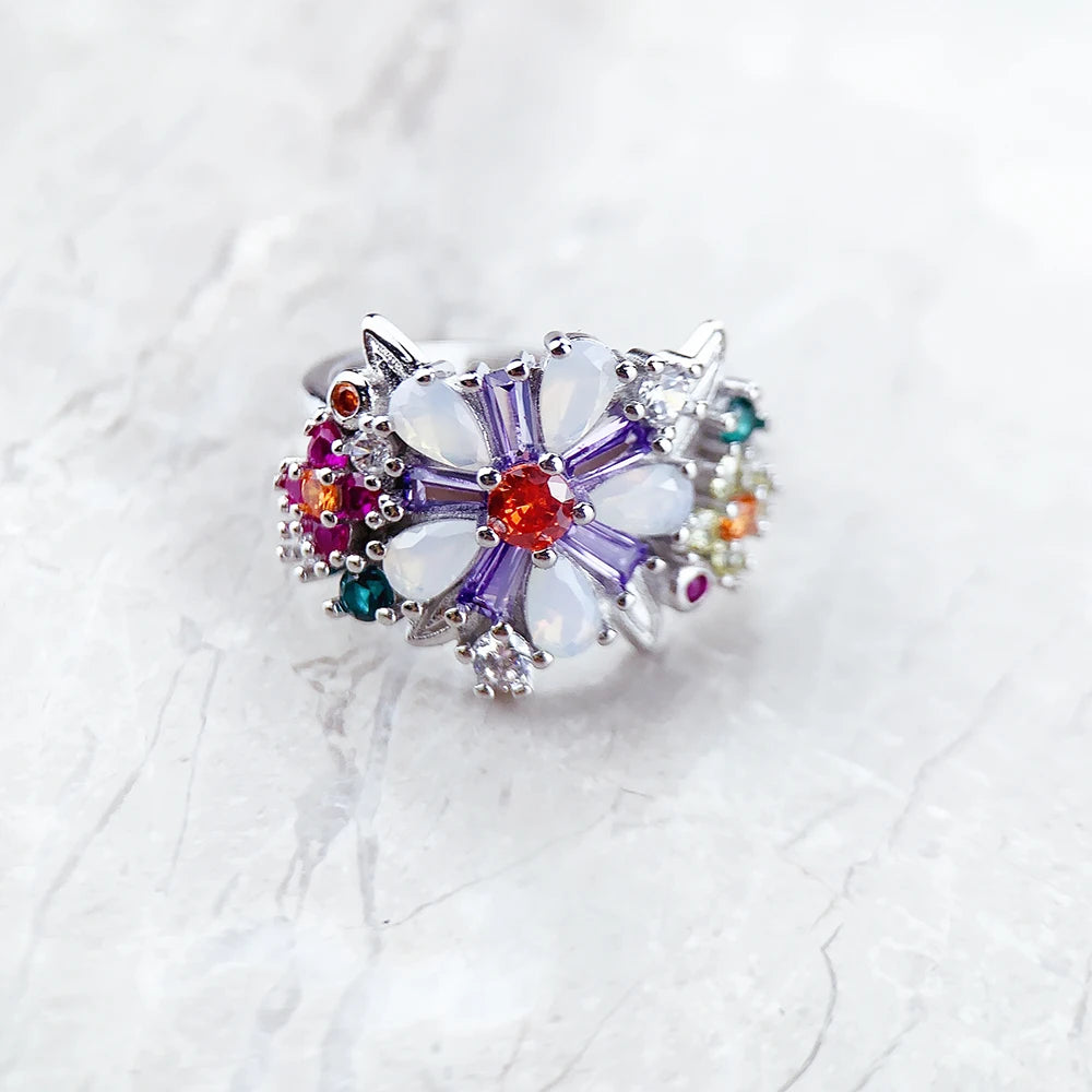Colorful Blossom Fashion Ring