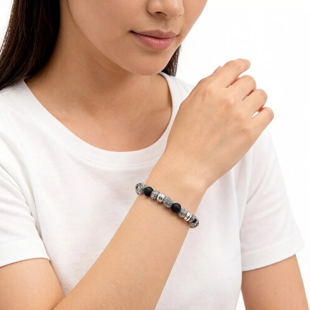 Obsidian Beaded Bracelet
