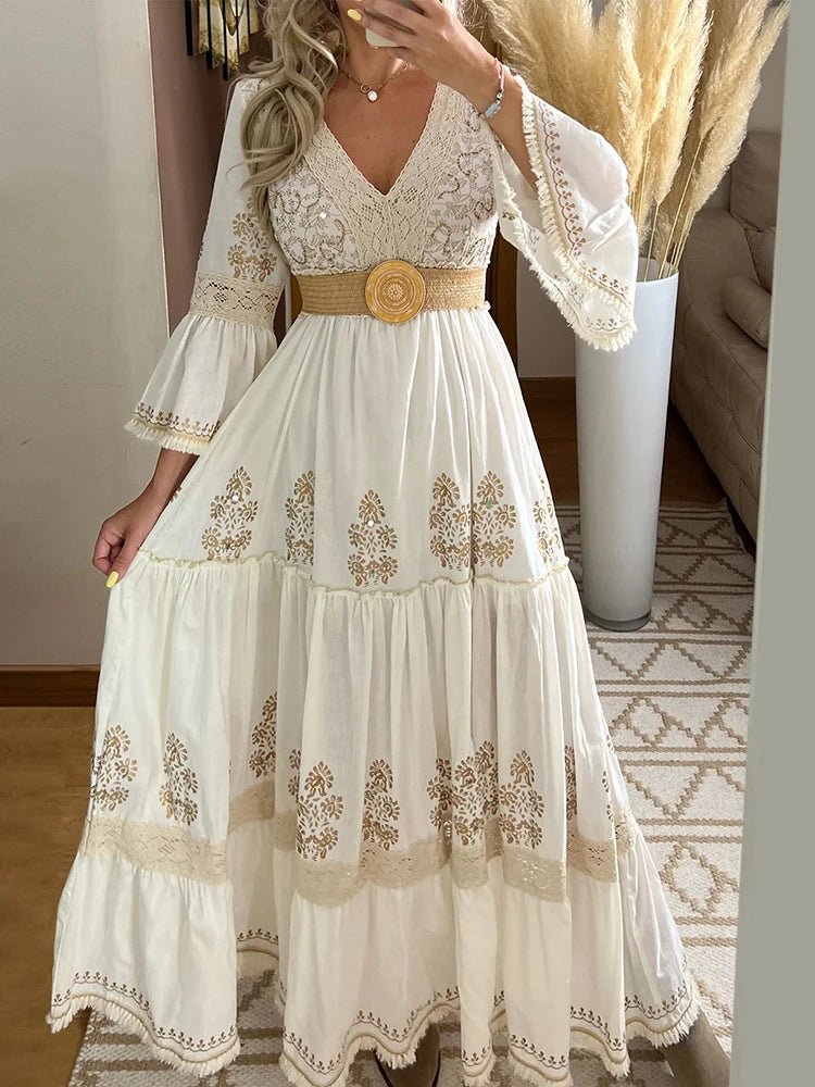 Women's Mesh Detail Long Dress
