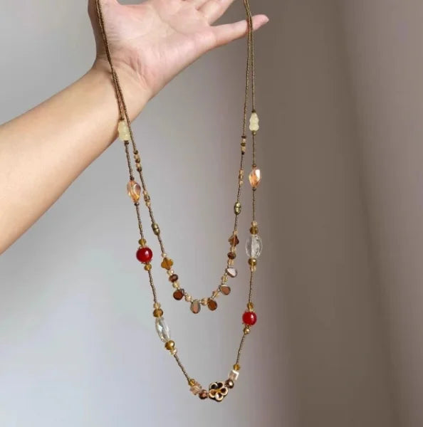 Natural Stone Layered Necklace
