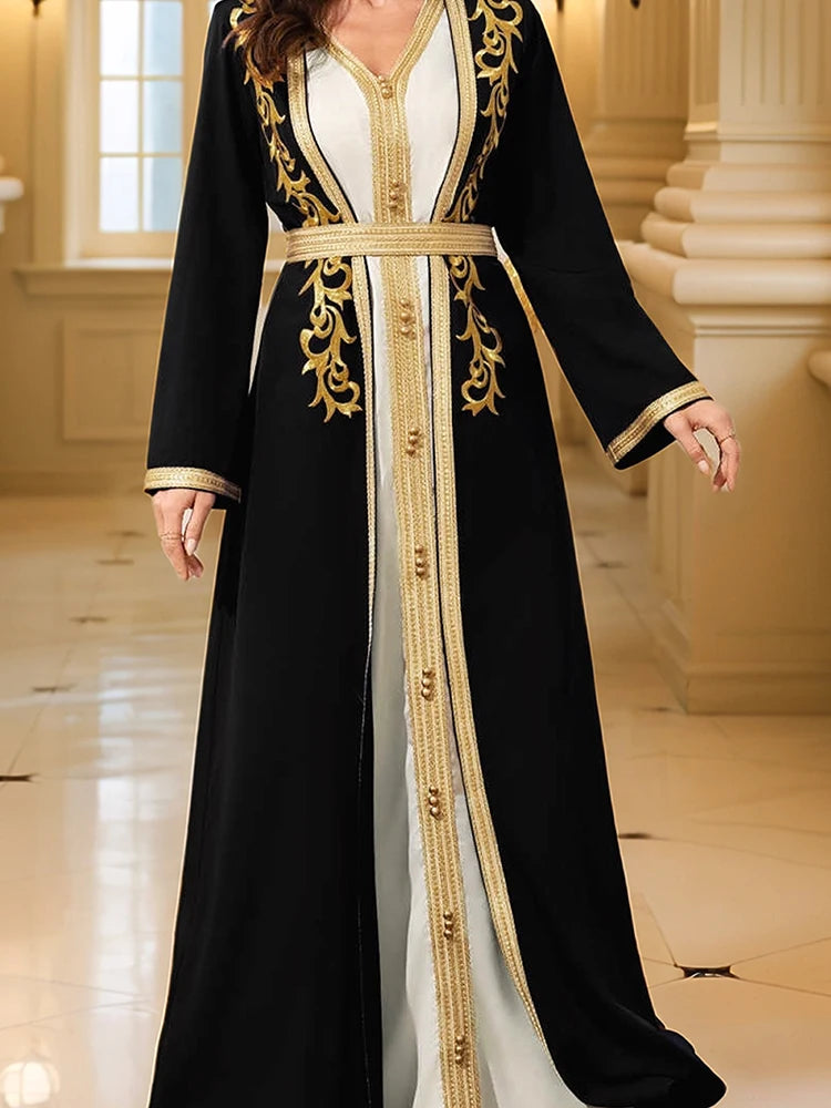 Gold Embroidered Islamic Maxi Dress