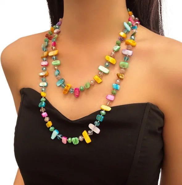 Natural Stone Layered Necklace