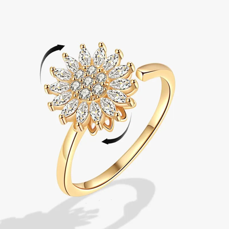Floral Spinner Knuckle Ring