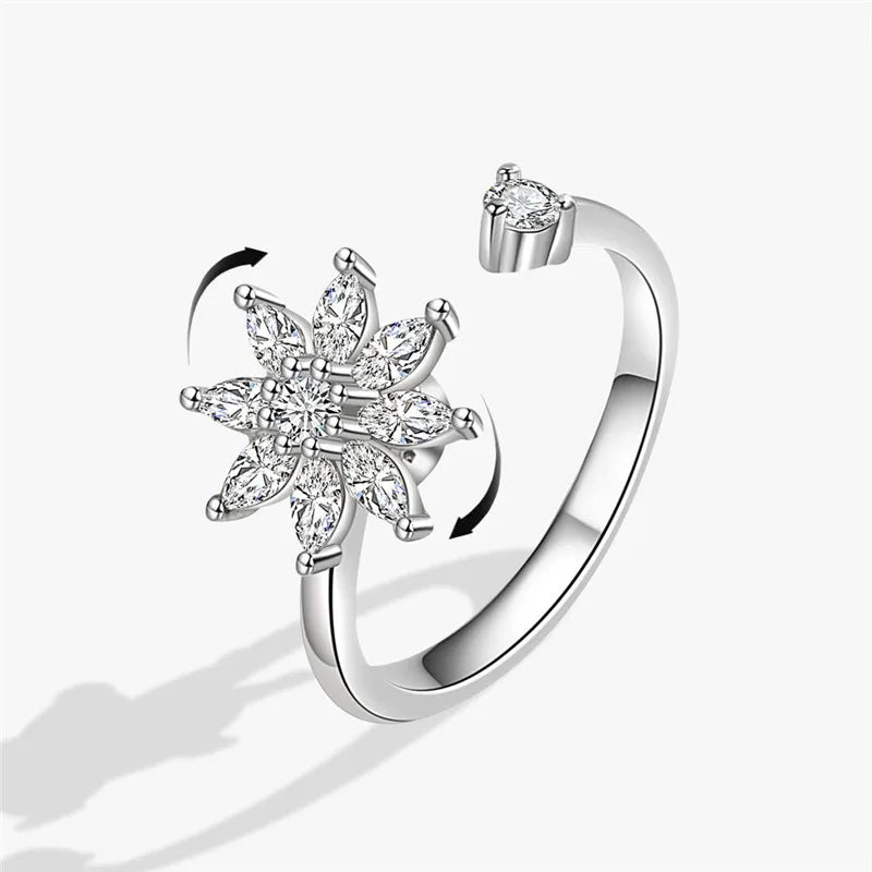 Floral Spinner Knuckle Ring