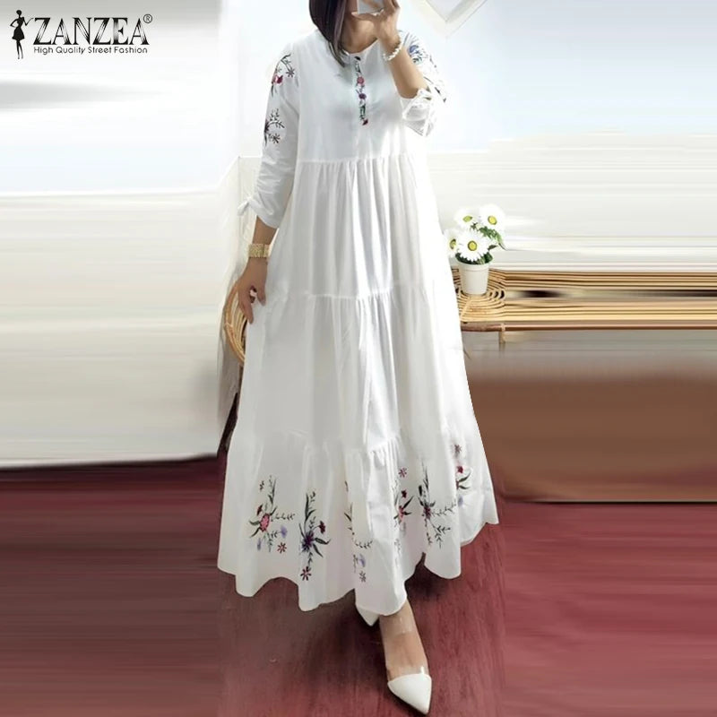 Women's Floral Abaya-Inspired Maxi Dress