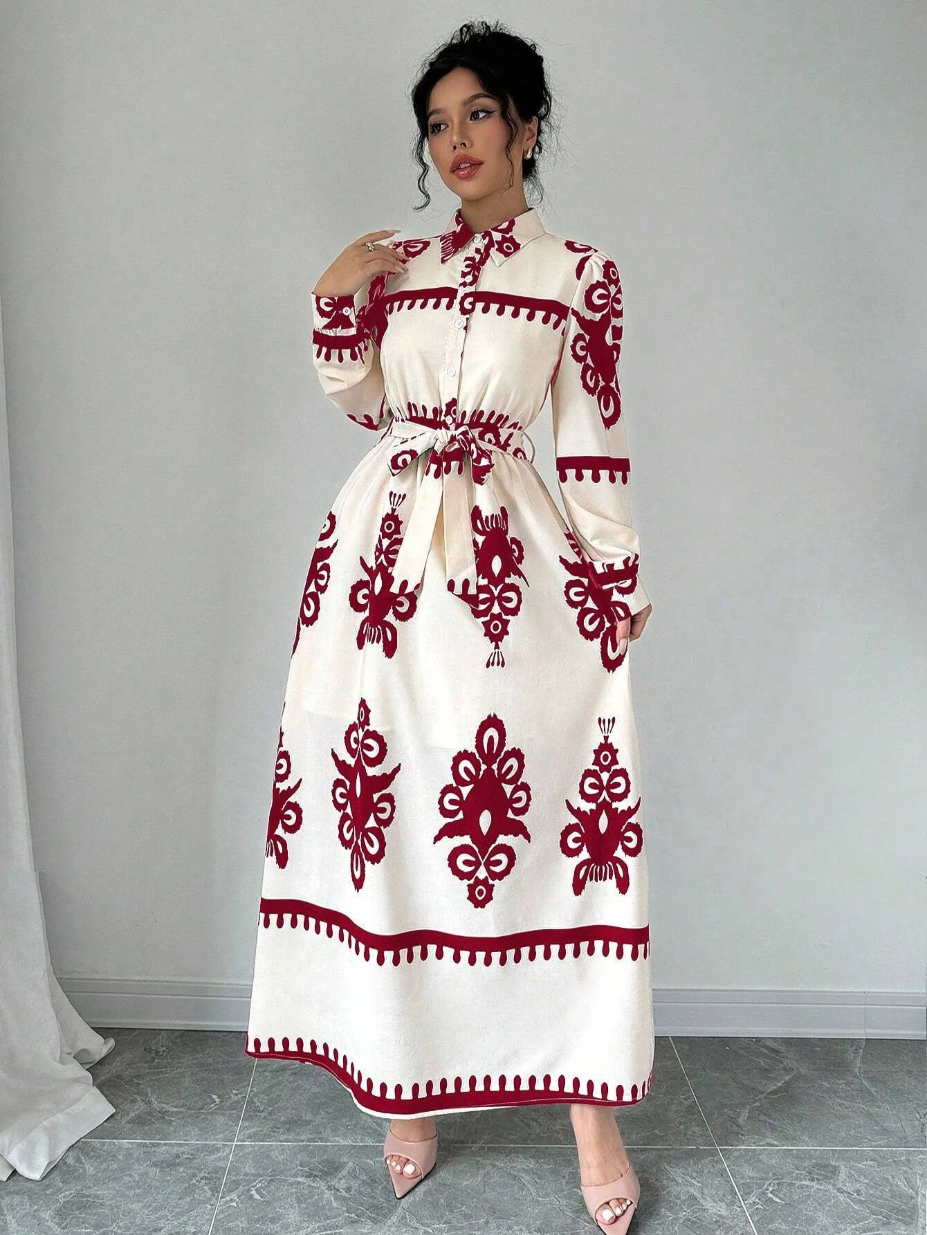 Printed Ankle-Length Maxi Dress