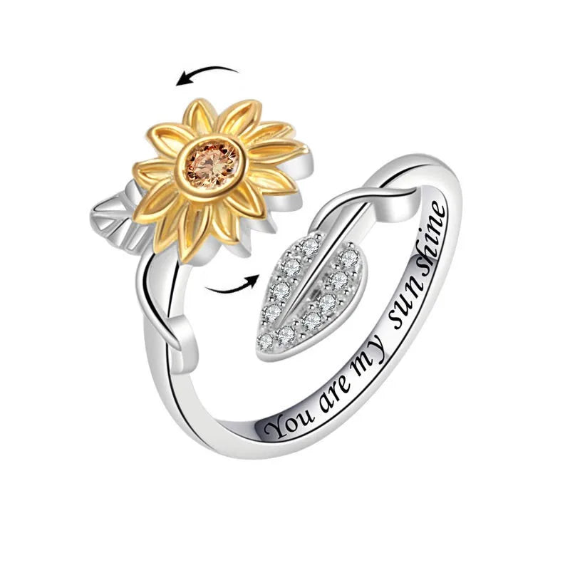 Floral Spinner Knuckle Ring