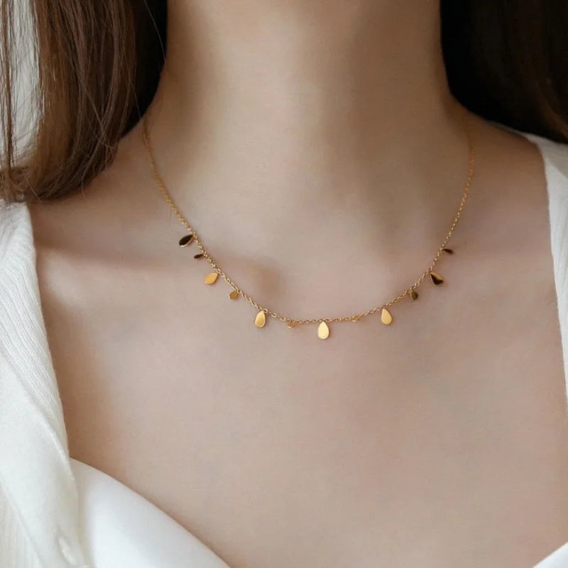 Stainless Steel Zircon Necklace
