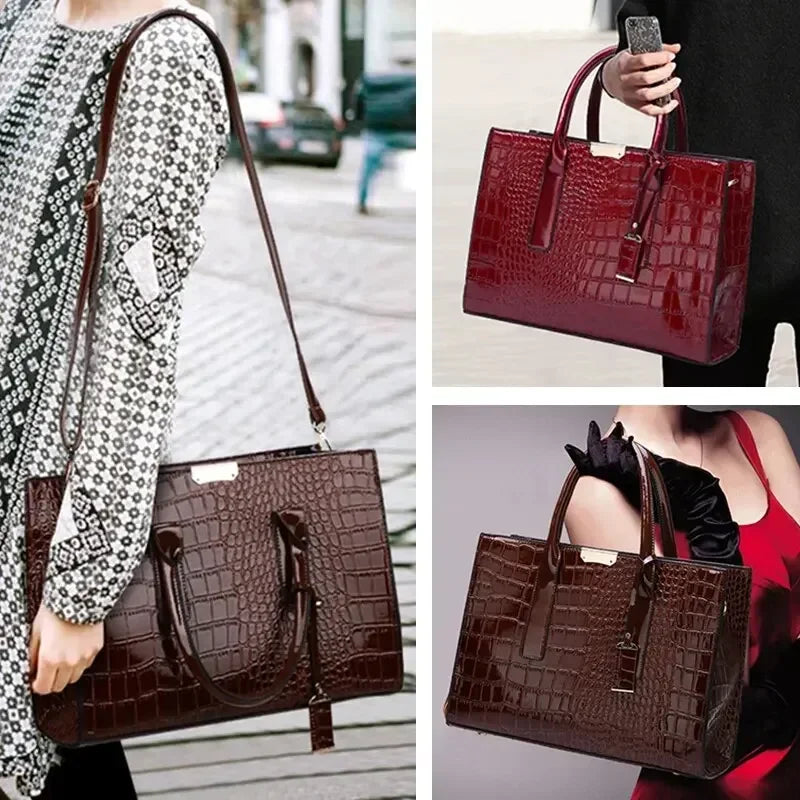 Vintage Crocodile Embossed Handbag