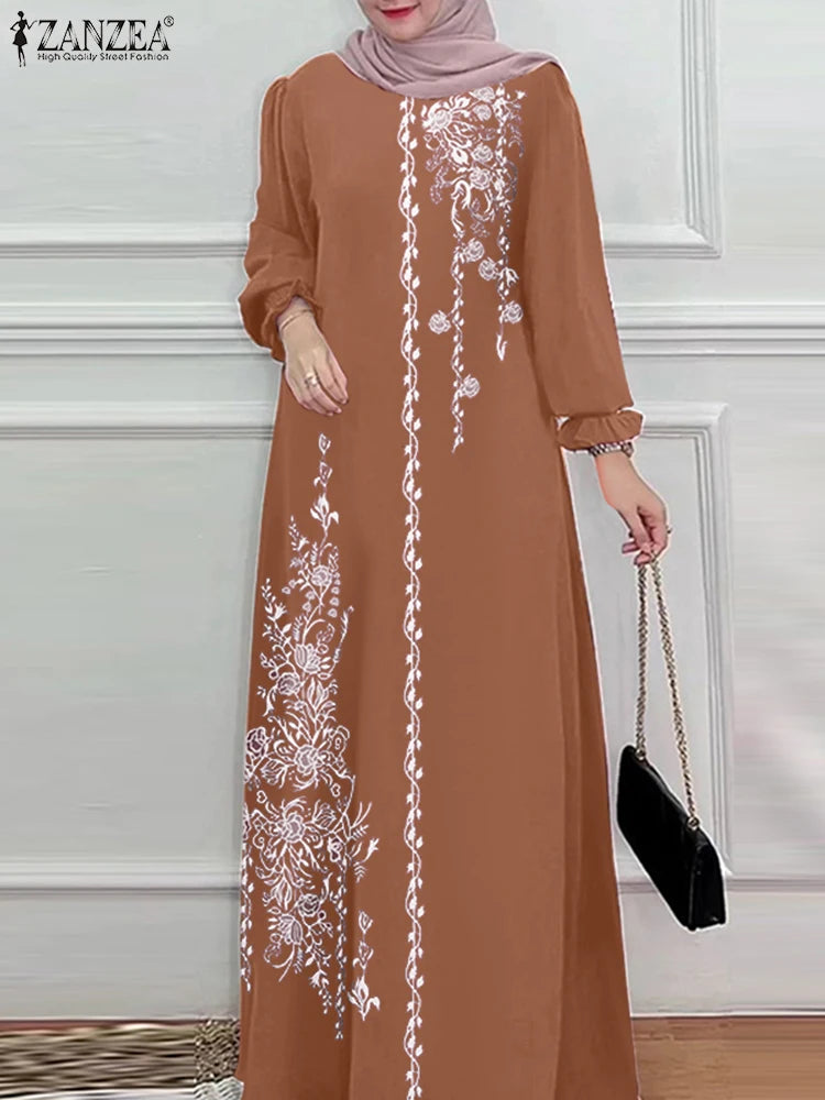 ZANZEA Vintage Floral Bohemian Maxi Dress