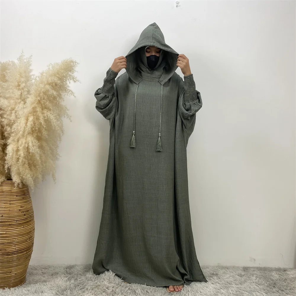 Women's Solid Color Jalabiya Dress