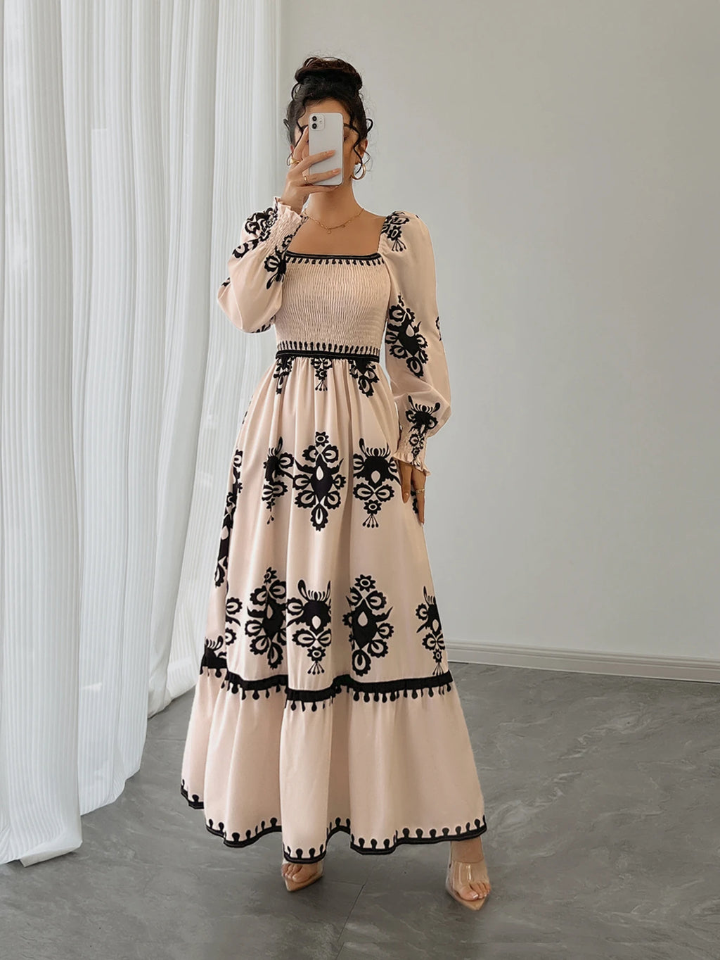 Fall & Winter Printed Dress