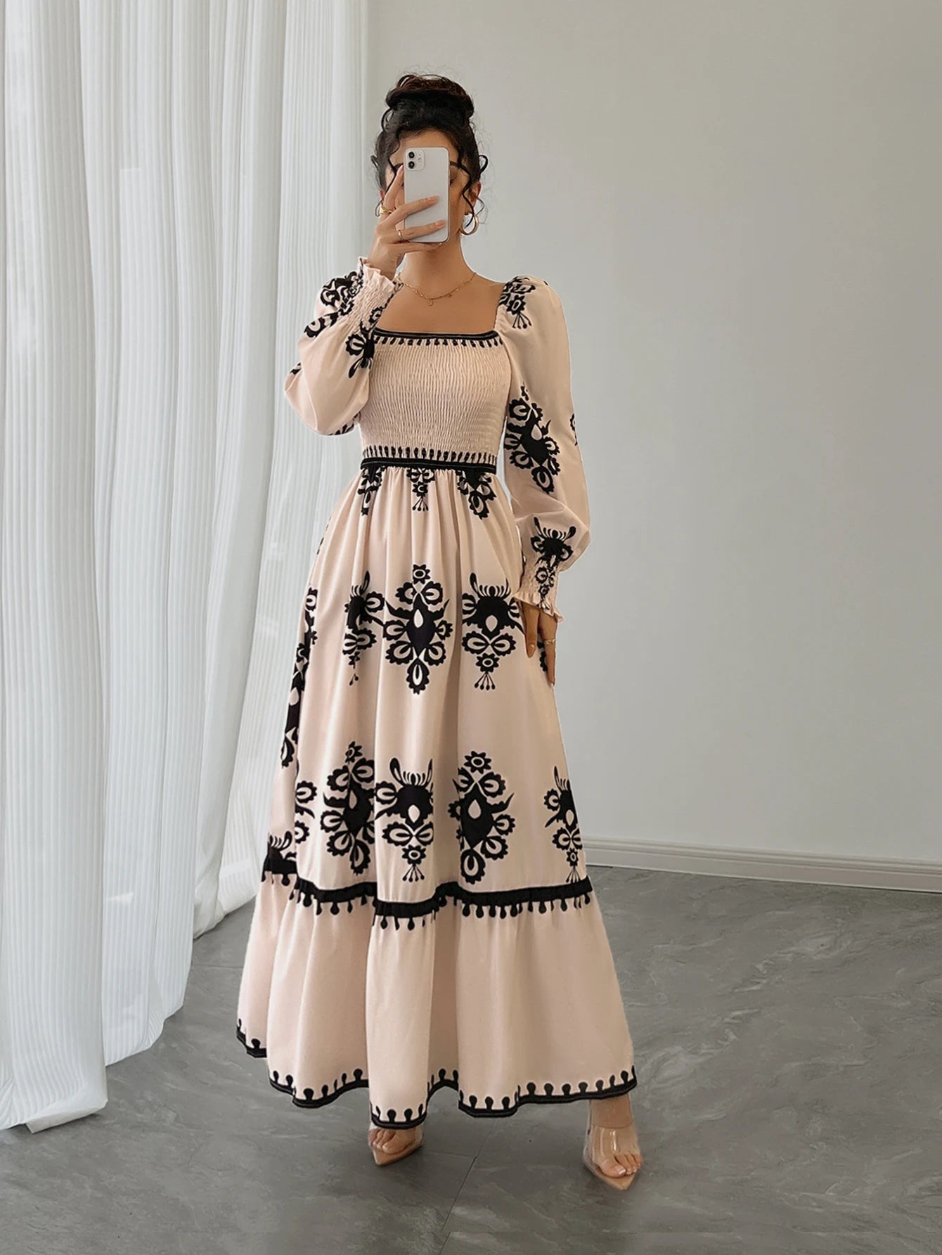Fall & Winter Printed Dress